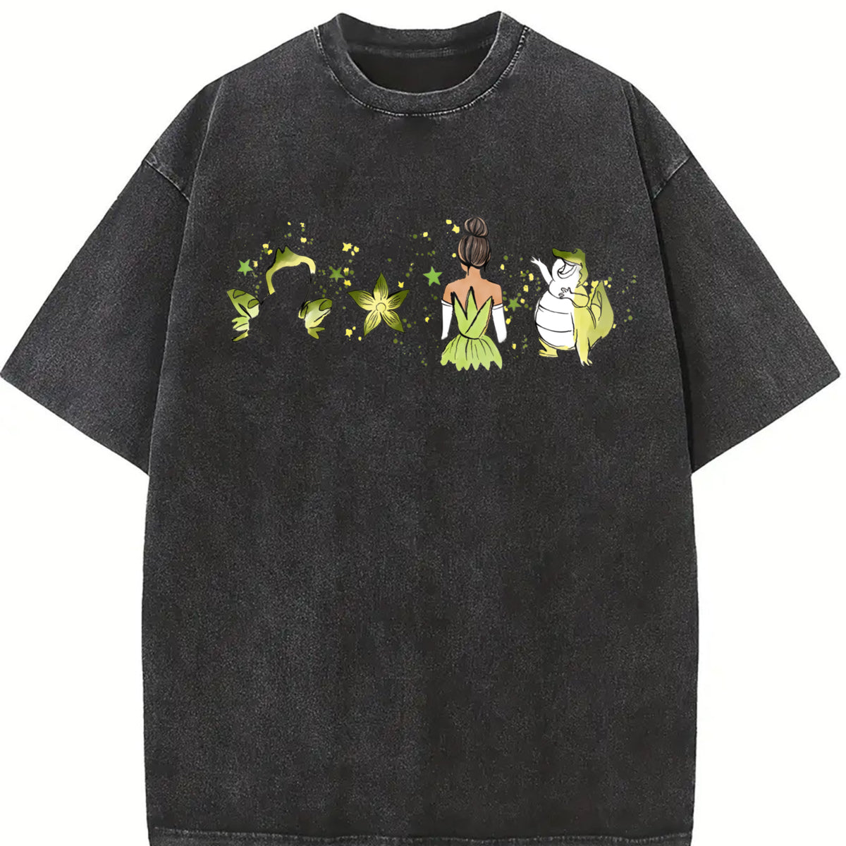 New Orleans Princess Vintage Washed T-Shirt in Black