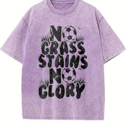 No Grass Stains No Glory Vintage Washed T-Shirt in Purple