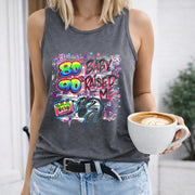 From the 80S and 90S Raised Me. Regular Women's Color Cotton Tank Top in Gray
