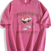 Espresso Martini Cocktail & Social Club vintage washed oversized T-shirt in Red
