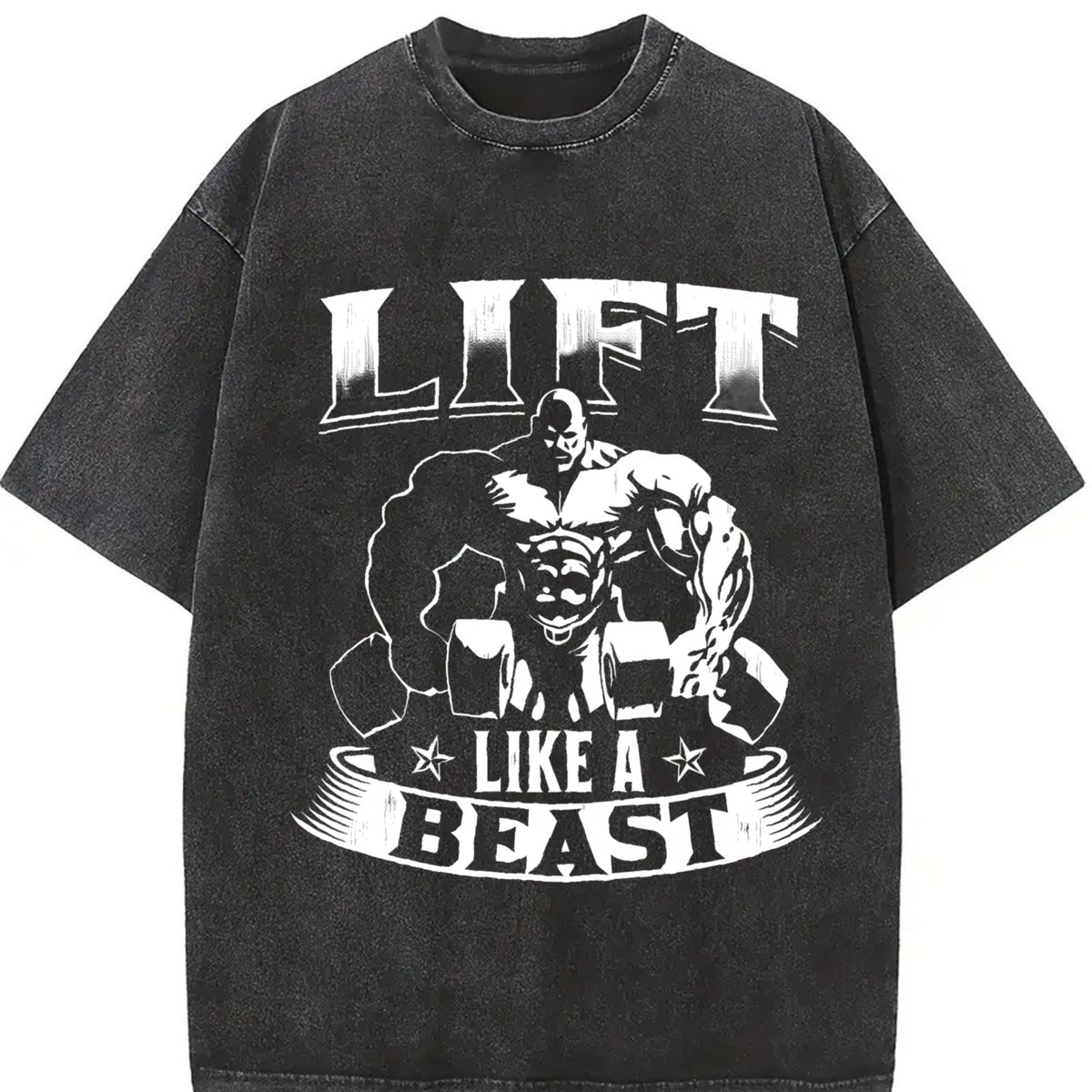 Lift Like a Beast Vintage Washed T-Shirt in Black