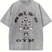 1990s Gym Authentic Retro for 90s & Athleisure Vintage Washed T-Shirt in Gray