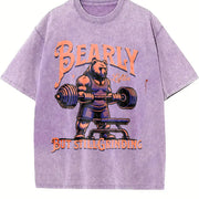 Bearly 40 but Still Grinding Vintage Washed T-Shirt in Purple