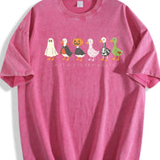 Halloween Goose Just a Spooky Goose Vintage Washed T-Shirt in Red