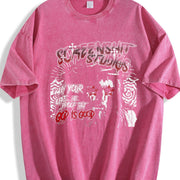 God Is Good Jesus Black Grunge Religious Vintage Washed T-Shirt in Red