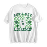 Let's Get Lucked Up Cotton T-Shirt in White