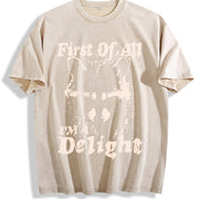 First I AM Joy Vintage Washed T-Shirt in Beige