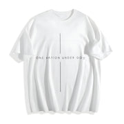 One Nation Under God Cotton T-Shirt in White