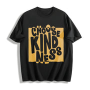 Choose Kindness Statement Cotton T-Shirt in Black