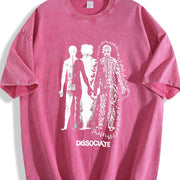 With Dissociate Dissociative Portrait Vintage Washed T-Shirt in Red