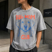 Dog Mom Club Vintage Washed T-Shirt in Gray