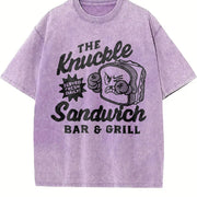 The Knuckle Sandwich Bar and Grill Vintage Washed T-Shirt in Purple