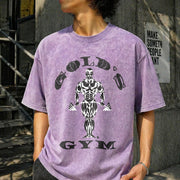 1990s Gym Authentic Retro for 90s & Athleisure Vintage Washed T-Shirt in Purple
