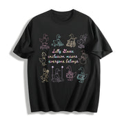 Silly Goose Inclusion Means Everyone Belongs Cotton T-Shirt in Black
