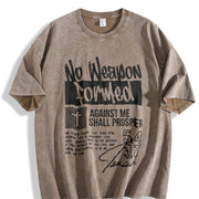 Retro 230 Christian Distressed for Youth Festive Vintage Washed T-Shirt in Brown