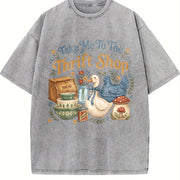 Take Me To The Thrift Shop Thrifting vintage washed oversized T-shirt in Gray