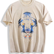 Black Panther Animal Chadwick Forever Tribute vintage washed oversized T-shirt in Beige