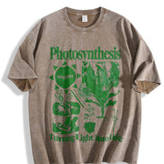 Photosynthesis Retro Botanical 90s Y2K Science Vintage Washed T-Shirt in Brown
