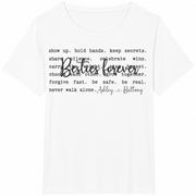 Custom with Besties’ Names Cotton T-Shirt in White