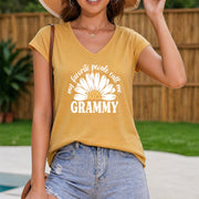 My Favorite People Call Me Grammy Vest Women's Color Cotton Tank Top in Yellow