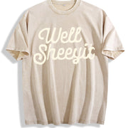 Well Sheeyit Vulgar Crude vintage washed oversized T-shirt in Beige