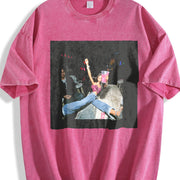 Party Doll Falling Vintage Washed T-Shirt in Red