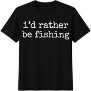 Fishing Lover for Fisherman Cotton T-Shirt in Black
