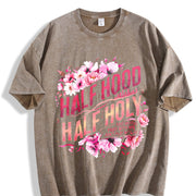 Half Hood Half Holy Vintage Washed T-Shirt in Brown