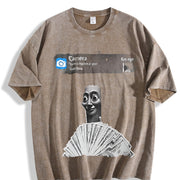Premium Tung Sahur Motion at Your Front Door Meme Vintage Washed T-Shirt in Brown