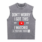 DIY Mechanic Engineer Garage Humor Father's Day Dad Family Vintage Washed Tank Top in Gray