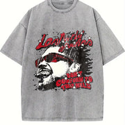 Las Vegas Rebel Car Graphic Vintage Washed T-Shirt in Gray
