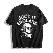 Suck It England 4th of July Cotton T-Shirt in Black
