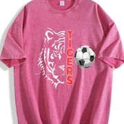 Tigers Soccer Vintage Washed T-Shirt in Red
