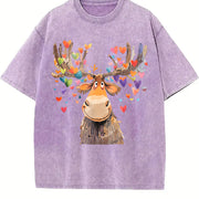 Valentine's Day Spring/ Vintage Washed T-Shirt in Purple
