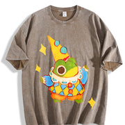 Star Frog Coloful vintage washed oversized T-shirt in Brown