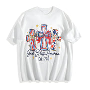 God Bless America 250th Anniversary of the United States Cotton T-Shirt in White