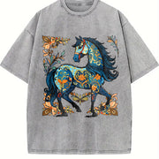 New Year Winter Vintage Washed T-Shirt in Gray