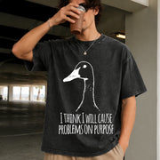 I Will Cause Problems on Purpose Vintage Washed T-Shirt in Black