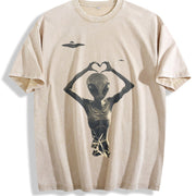 Y2K UFO Vintage Washed T-Shirt in Beige