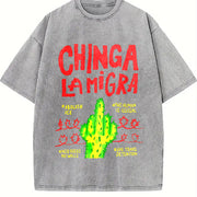 ✊🏾 Chinga La Migra Vintage Washed T-Shirt in Gray