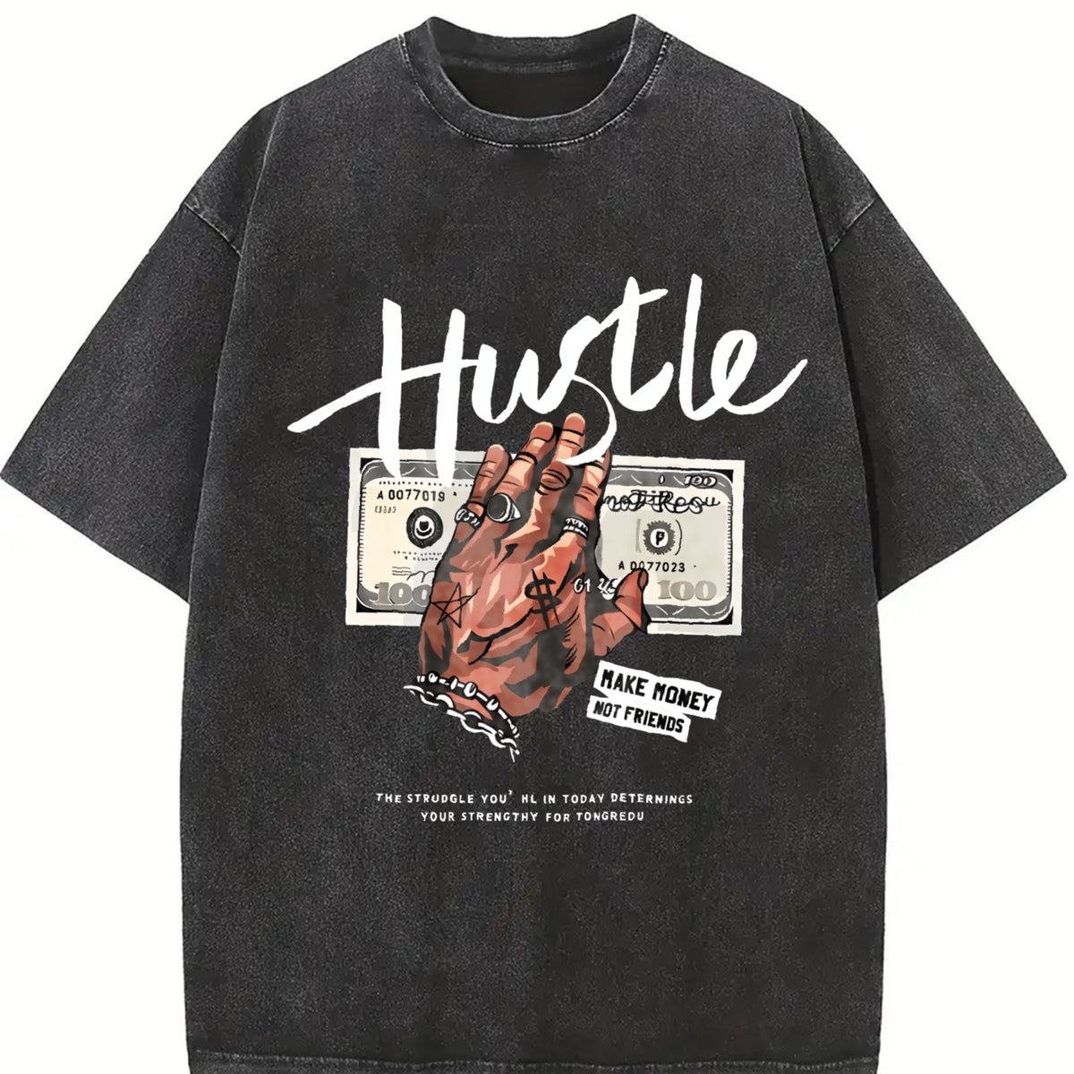 Made from Pure Vintage Washed T-Shirt in Black
