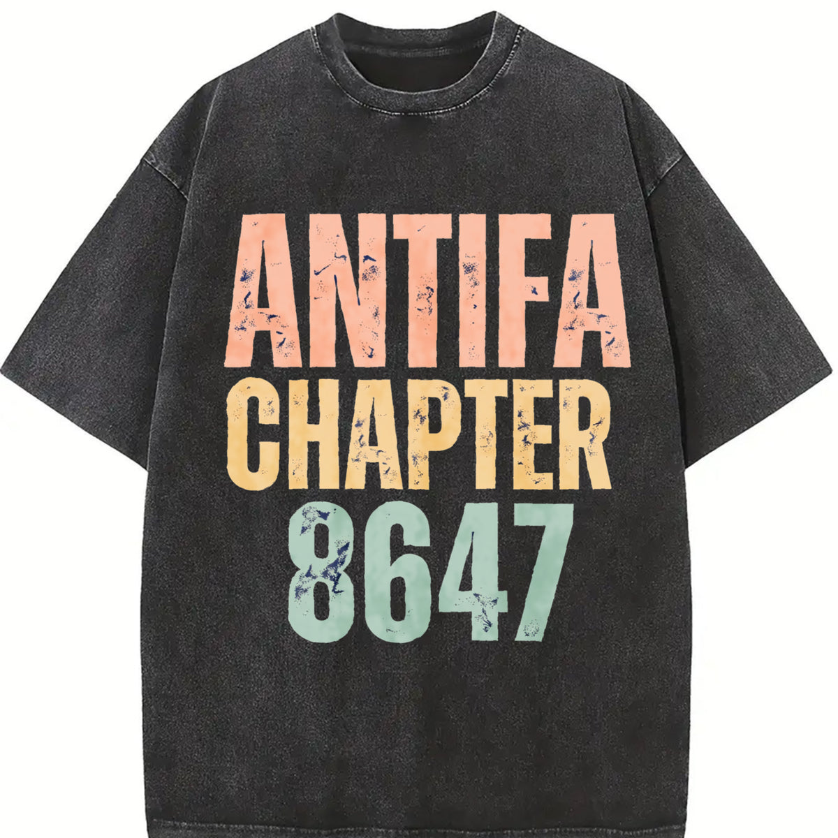 Antifa Chapter 8647 Bella Canvas V-neck Vintage Washed T-Shirt in Black