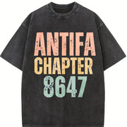 Antifa Chapter 8647 Bella Canvas V-neck Vintage Washed T-Shirt in Black
