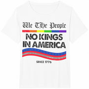 No Kings in America Anti Trump Cotton T-Shirt in White