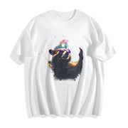 Cosmic Raccoon Cotton T-Shirt in White