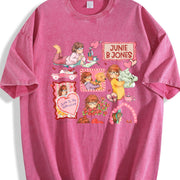 Junie B Jones Valentine Doodle Vintage Washed T-Shirt in Red