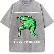 I Disagree Vintage Washed T-Shirt in Gray
