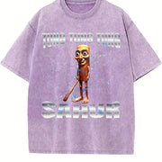 There Is Motion at Your Front Door Vintage Washed T-Shirt in Purple