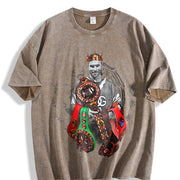 Alvarez The Undisputed King Mexico Goat Of Boxing Style vintage washed oversized T-shirt in Brown