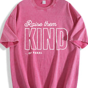 Raise Them Feral Mom Vintage Washed T-Shirt in Red